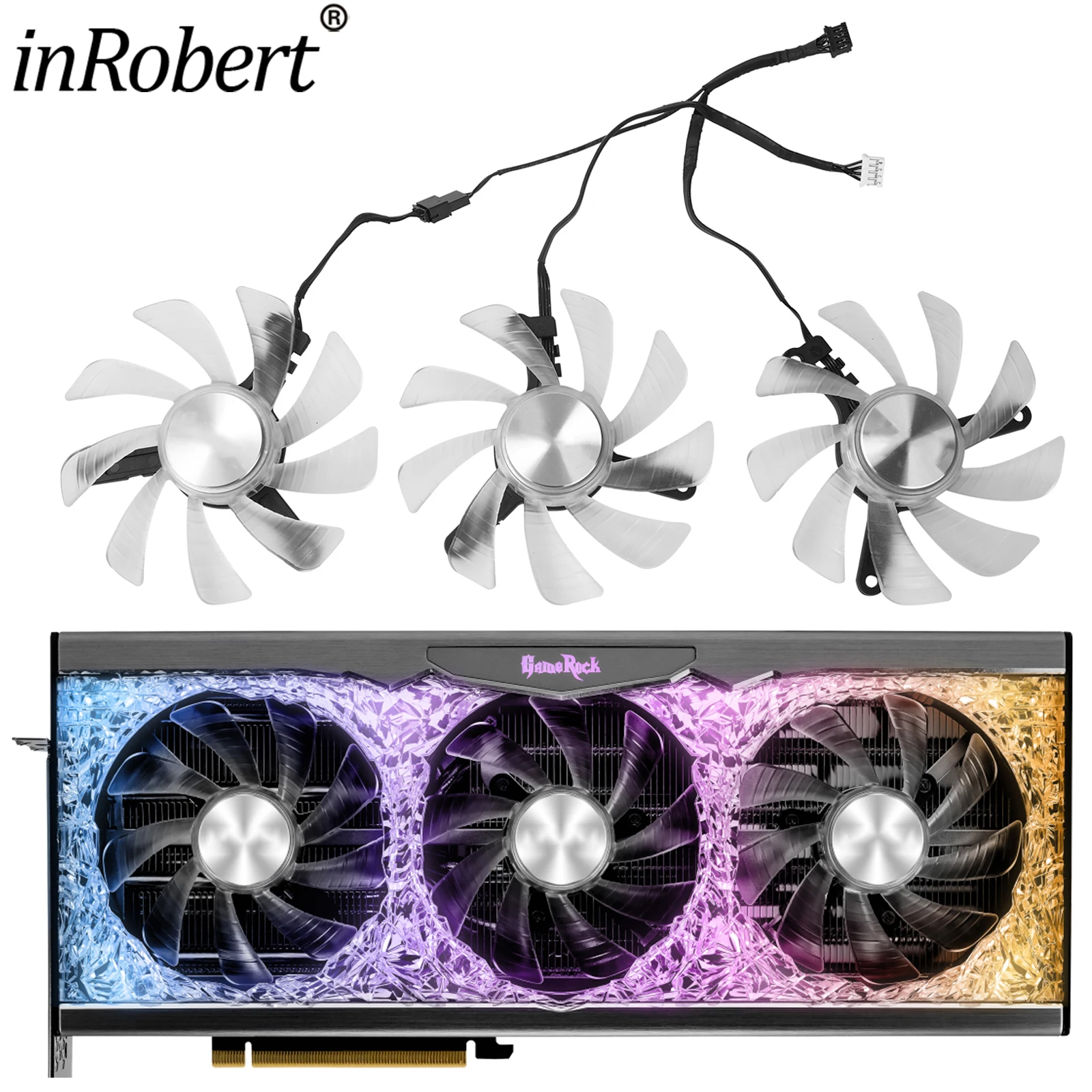 

For Palit RTX 3070 3070Ti 3080 3080Ti 3090 3090Ti GameRock Video Card Fan with RGB Case 90MM TH9215B2H-PFC01