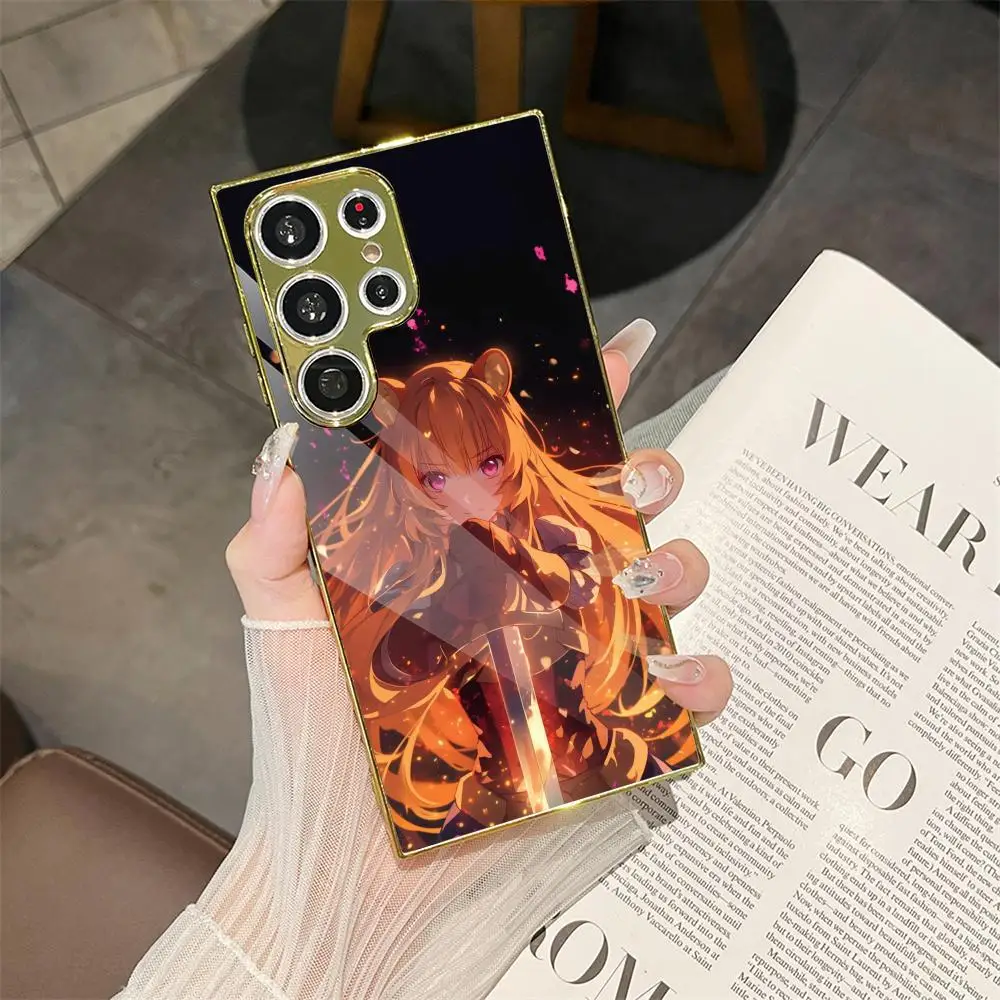 Чехол для телефона Samsung Galaxy S25 S24 S23 Ultra с металлической рамкой, тонкий, ударопрочный, с дизайном по мотивам аниме «Восхождение героя-щита»