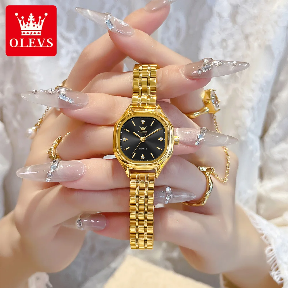OLEVS Original  Gold Watches for Women,Two Tone Watch Two 3 ATM Water Resistance,Stainless Steel,5888