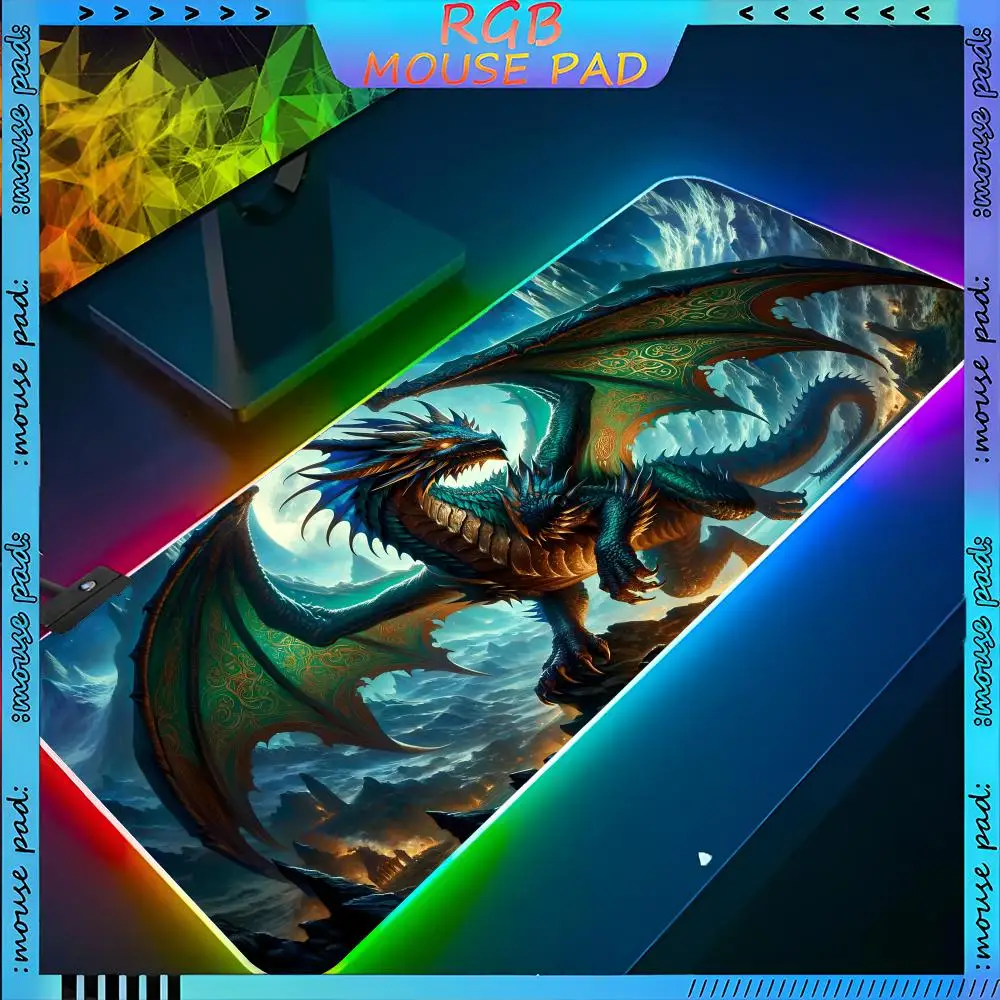 

Коврик для мыши Game D-Dungeons D-Dragons D-DND Коврик для ноутбука Игровой коврик для мыши RGB Аниме с подсветкой Gamer Girl Мультяшные настольные коврики Настольный коврик
