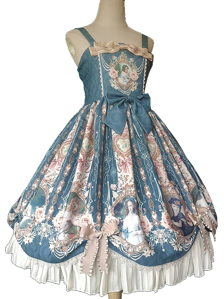 

* Portrait of Lady * JSK Vintage Elegant Lolita Skirt Midi Party Dress by Infanta