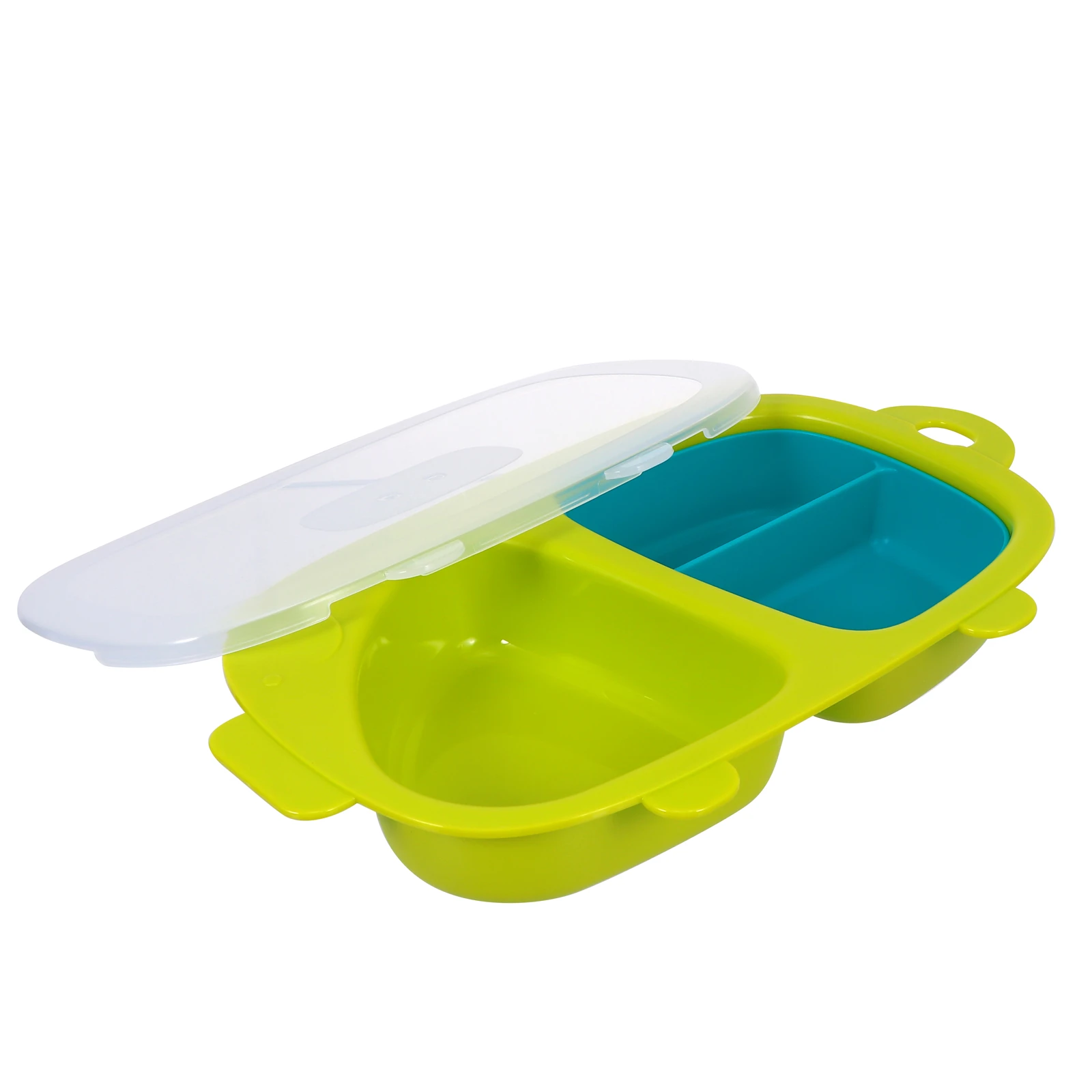 

Cartoon Pig Divided Baby Dishes Green Snack Plate Durable Kids Tableware Toddler Plates Child Bowls Easy Clean Party Supplies