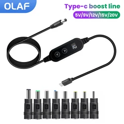 WiFi to Power bank Cable Connector Type C To DC 5V/9V/12V/15V/20V Cable Boost Converter Step-up Cord For Wifi Router Modem Fan