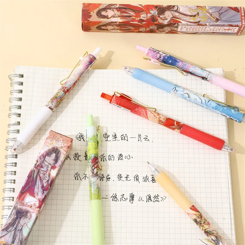 1Pc Anime Heaven Official\'s Blessing Gel Pen Tian Guan Ci Fu Xie Lian Black Writing Pen Study Stationery Toys Gift 0.5mm