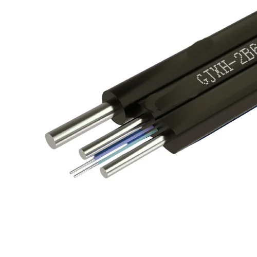 Outdoor Dropcore Fiber Optic Cable 1-2 Core Drop Cable with 4 Wires Single Core 2cores 1F G657A1 FTTH Communication Cables