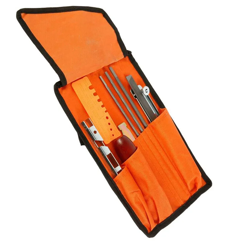 M11K-Universal Chainsaw Field Sharpening Kit, Chainsaw Chain Sharpener Round Files, Flat File, Filing Guide, Chainsaw File