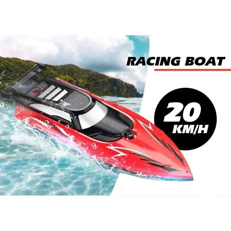 Barco de juguete remoto de 2,4 GHz, dirigible, barco de alta velocidad, juguetes acuáticos para niños, juguetes al aire libre, regalos de verano para niños, barco de juguete eléctrico impermeable