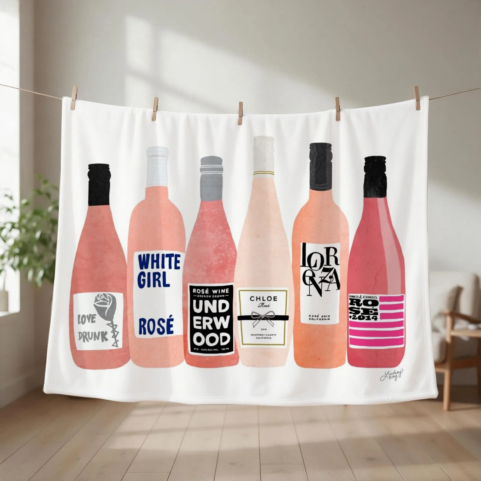 New Rose Bottles Throw Blanket couch cozy soft plush fuzzy picnic outdoor blanket