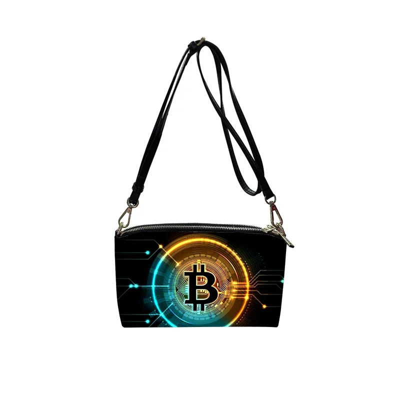 Bitcoin money currency PU Crossbody Bag 2023 New Women's Fashion Shoulder Bag Minimalist Small Square Bag for Women