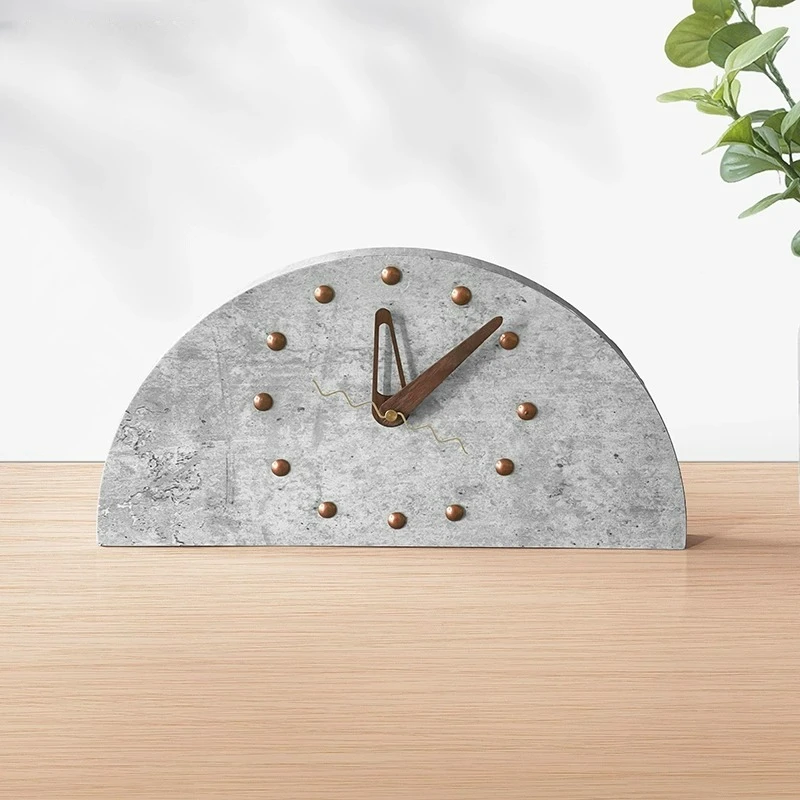 

Half Circle Desktop Clock Ornament Ins Minimalist Home Decoration Creative Gift Can Be Hung on The Wall