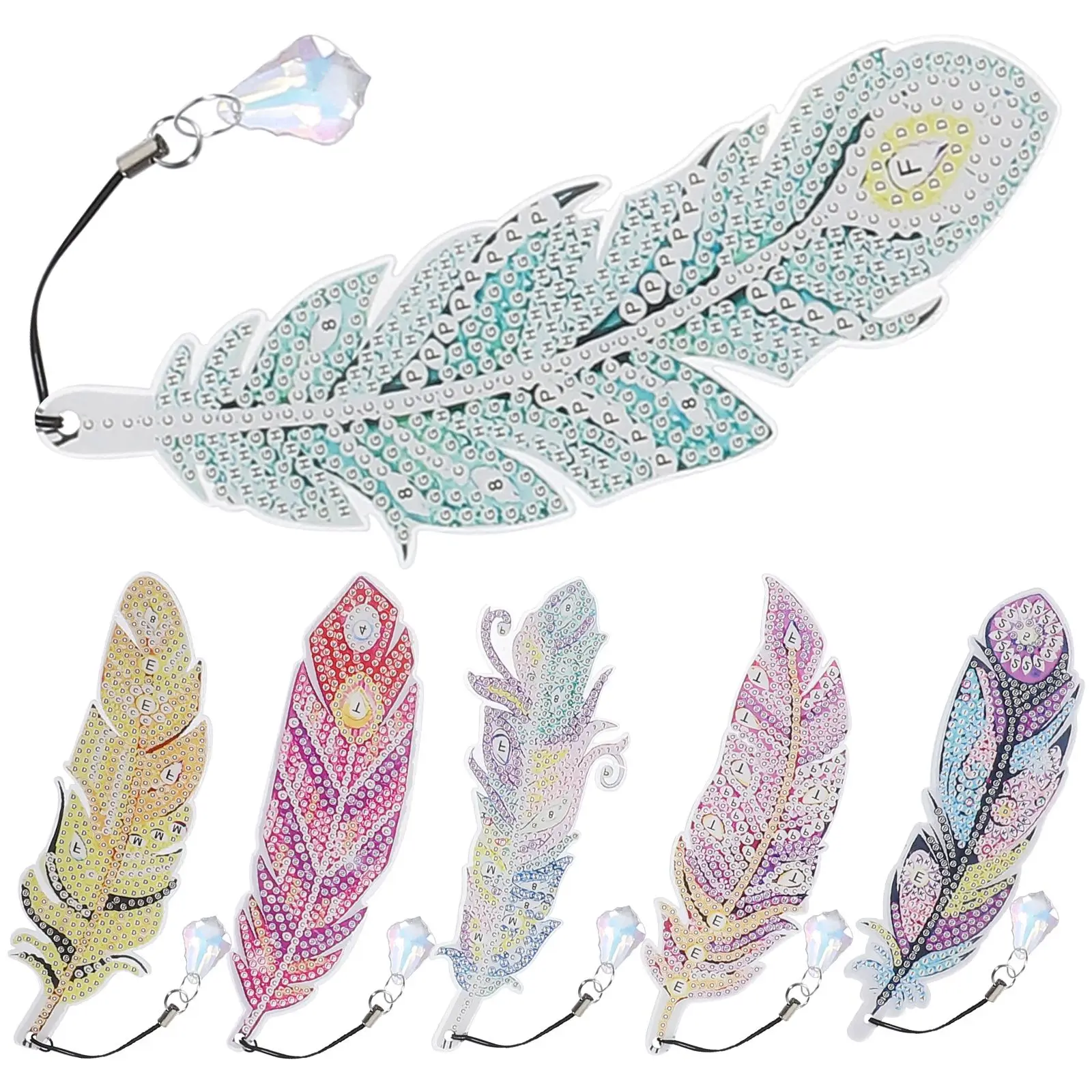 

Bookmarks Pendant DIY Handmade Acrylic Diamond Bookmarks Diy Plume Book