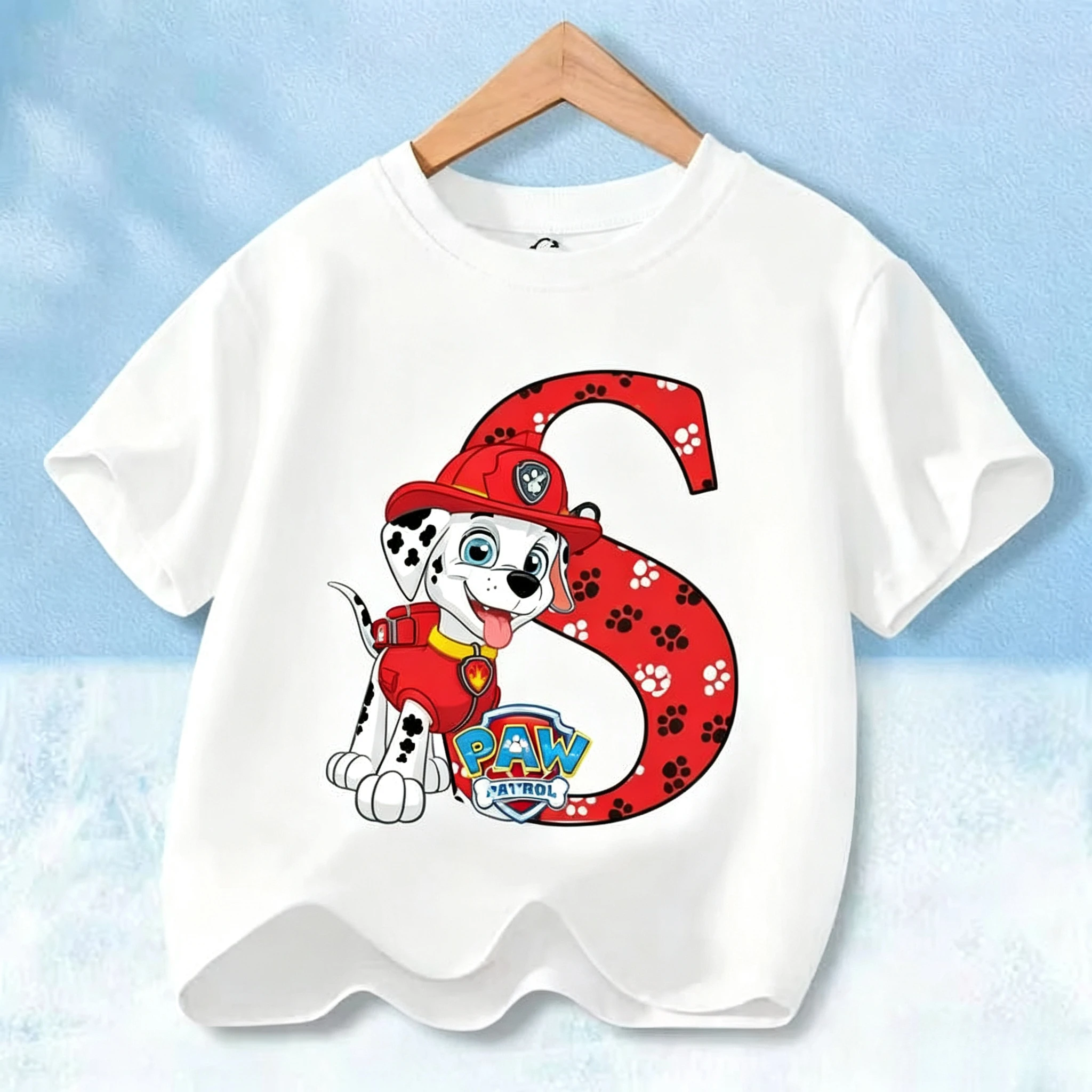 2026 Summer Kids Clothes New Paw Patrol T-shirt for Children Baby Boys Casual Short Sleeves Top Cartoon Letter Graphic T Shirt