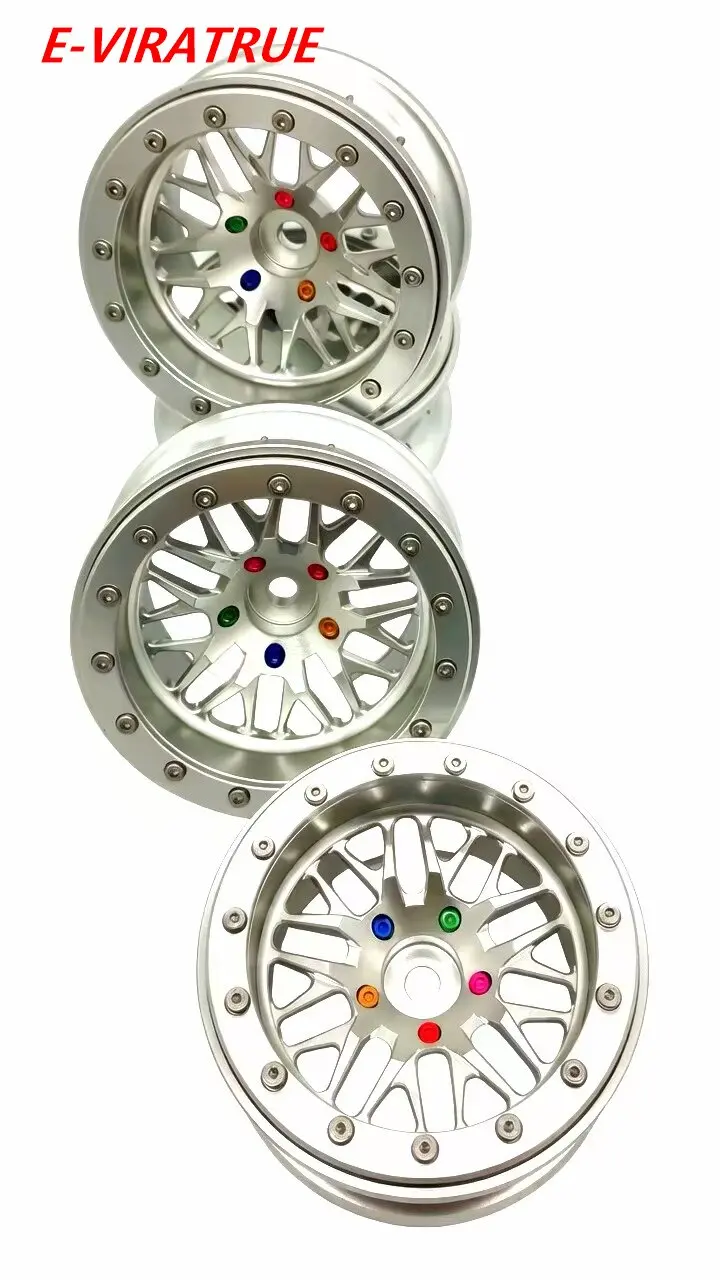 E-VIRATRUE 2.6''Alu Wheel For Axial RBX10&Gilamon&Bomber rr10&Losi Hammer Rey U4 1/10 4pcs