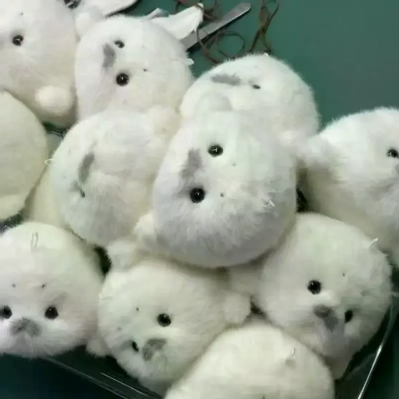 لطيف محاكاة الطفل ختم ألعاب من نسيج مخملي قلادة Kawaii المحيط الحيوان لينة محشوة حقيبة معلقة ديكور تذكارية هدية لحقيبة الملحقات