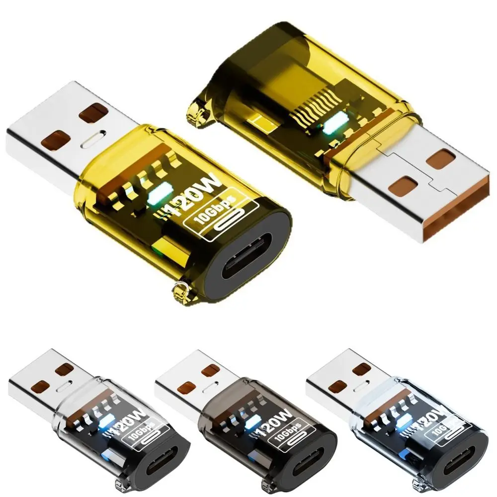 

Преобразователь USB-A в Type-C, удлинитель USB-C «папа-мама», прозрачный адаптер OTG, 10 Гбит/с, 120 Вт, быстрая зарядка для ноутбука/телефона/U диска