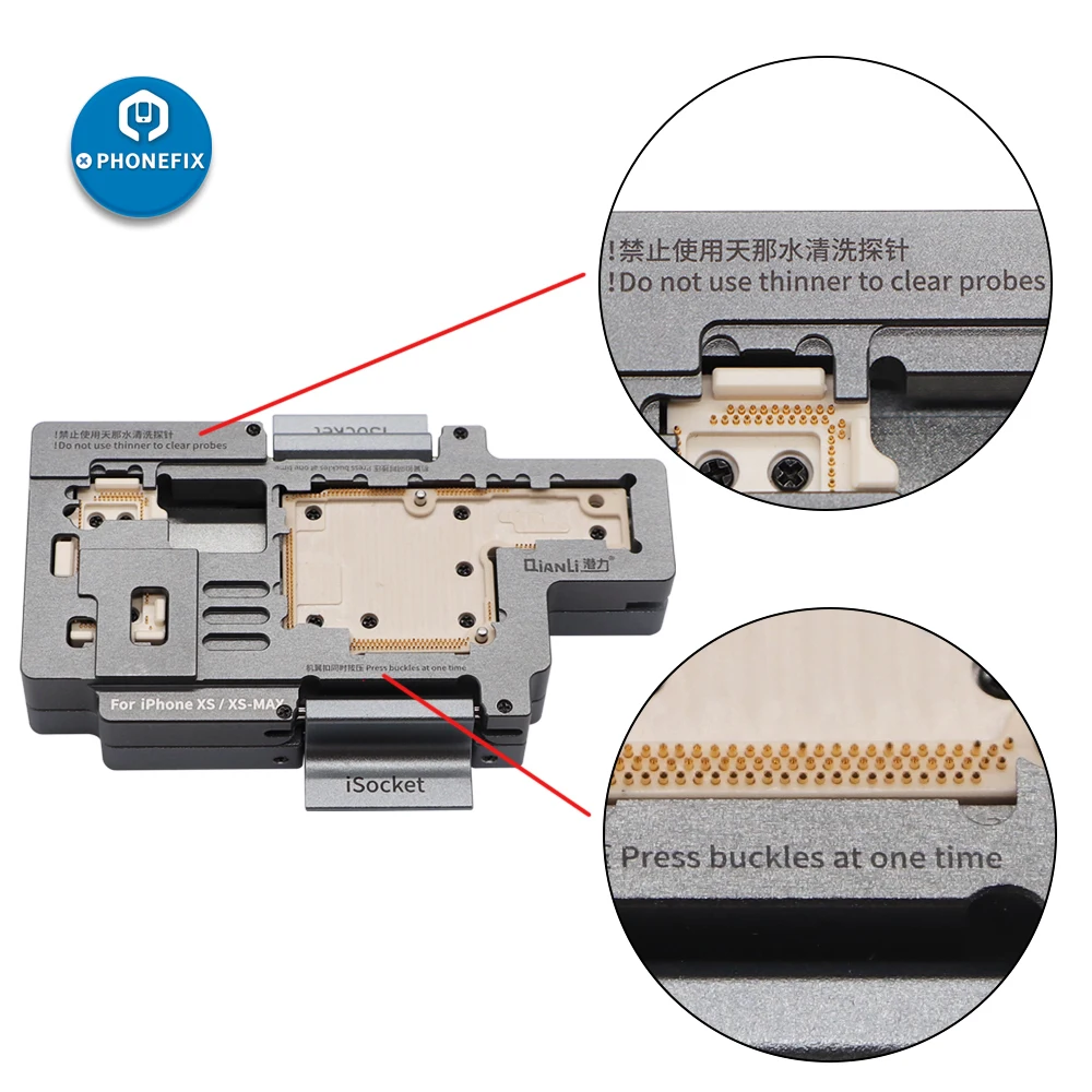 QIANLI iSocket 4 in 1 iPhone Middle Frame Layered Test Platform for iPhone X-14Promax Logic Motherboard Maintenance Test Fixture