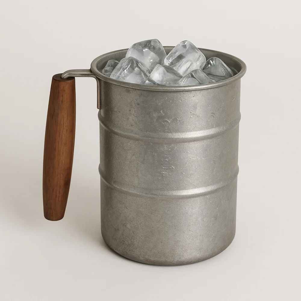 Stainless Steel Vintage Wine Mug Oil Barrel Design Industrial Style Camping Cup Wooden Handle Shatterproof Coffee Cup Office Use