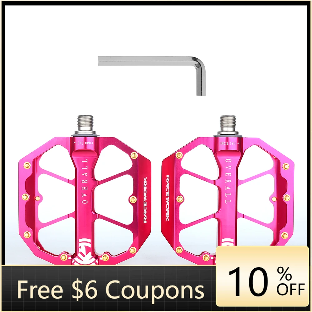 

STLF RACEWORK Mountain Bike Pedal Aluminum Alloy Bicycle Pedal Three Bearing Large Bearing Anti slip Pedal