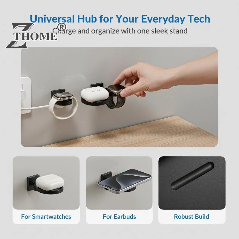 Self Adhesive Wall Mounted Bracket For 17 16 15 14 13 12 11 Portable No-punch Base For Watch Headphones Charging Holder