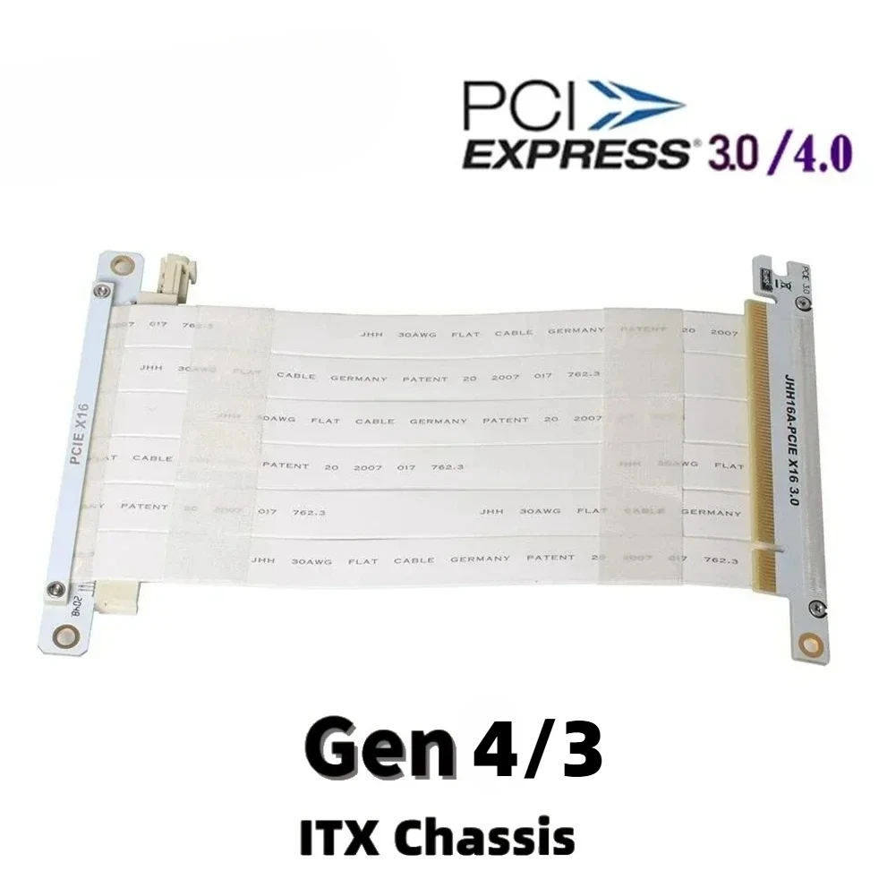 

PCI-E 4.0 3.0 x16 Double Reverse Male/Female Graphics Card Black/White Extension Cable Gen 4/3 Flexible ITX A4 GPU Riser Adapter