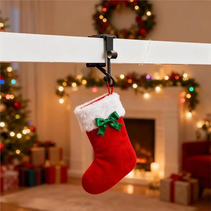 

A67K-Adjustable Two-In-One Fireplace Sock Hanger, No Drilling Required For Indoor Decoration