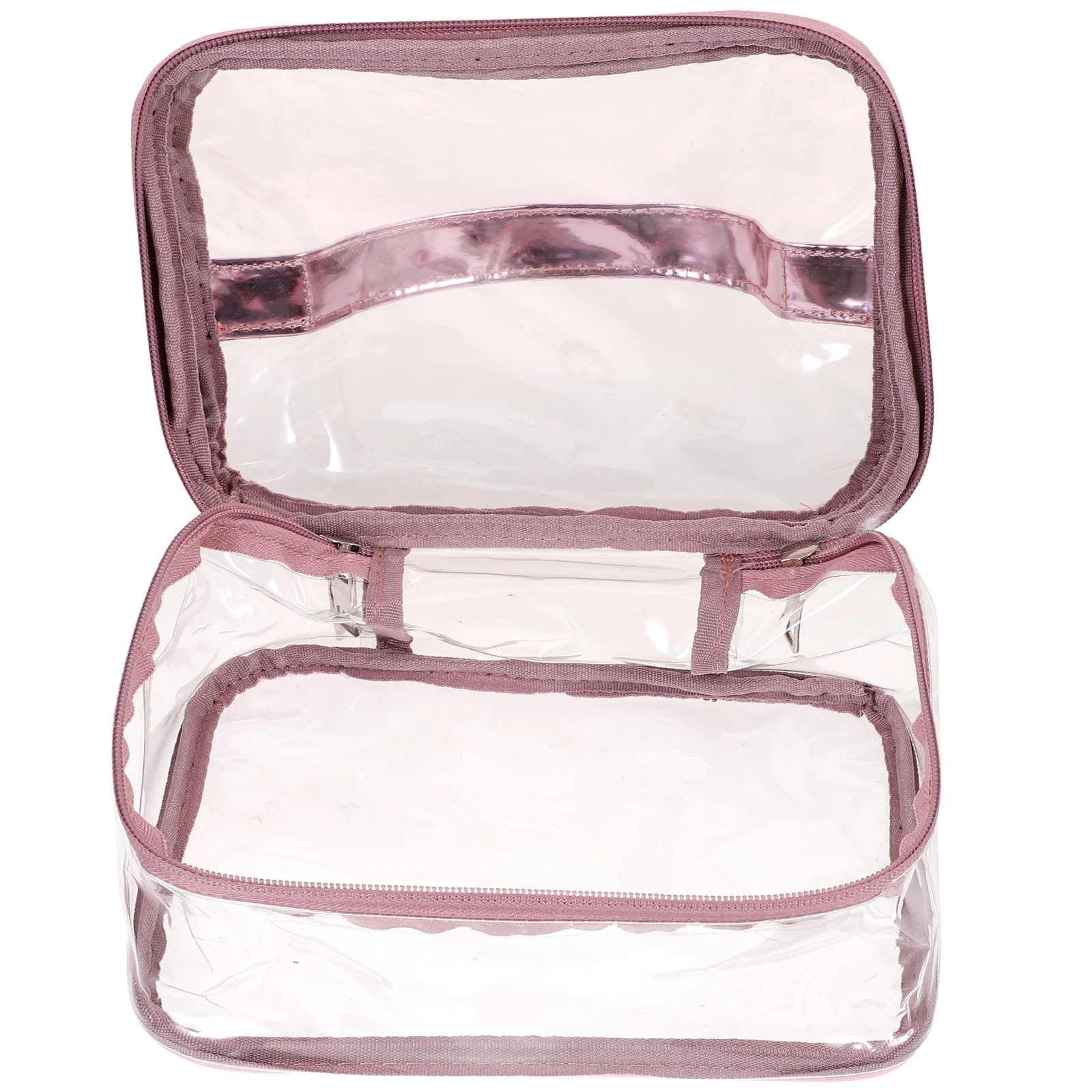 

Large Clear Bag Travel Makeup Organizer Pink Waterproof Bag Storage Toiletry Pouch PVC PU Waterproof Container