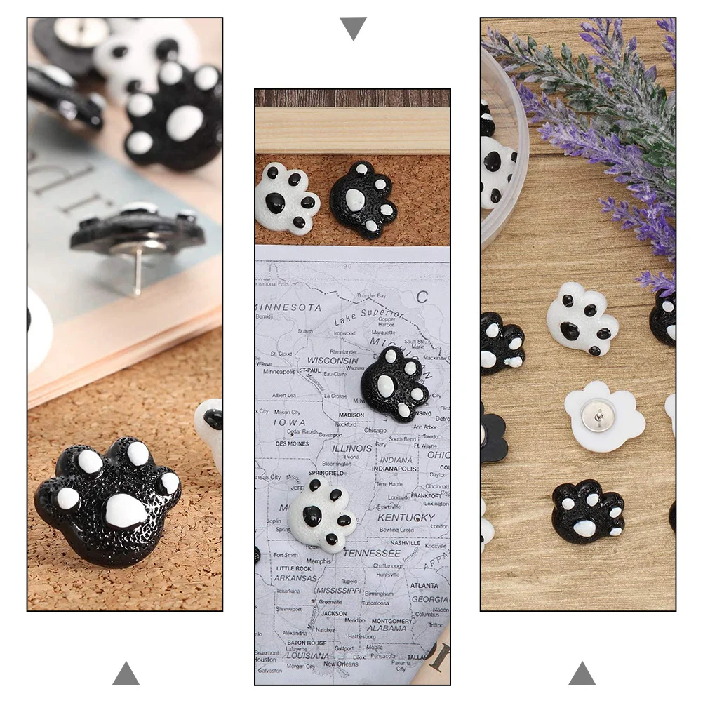 25 قطعة دب مخلب الدب دبوس الراتنج المعادن الإبداعية Thumbtack لمكتب المنزل الرصاصات ملاحظات صغيرة رسم دبوس الدب مخلب Pushpin