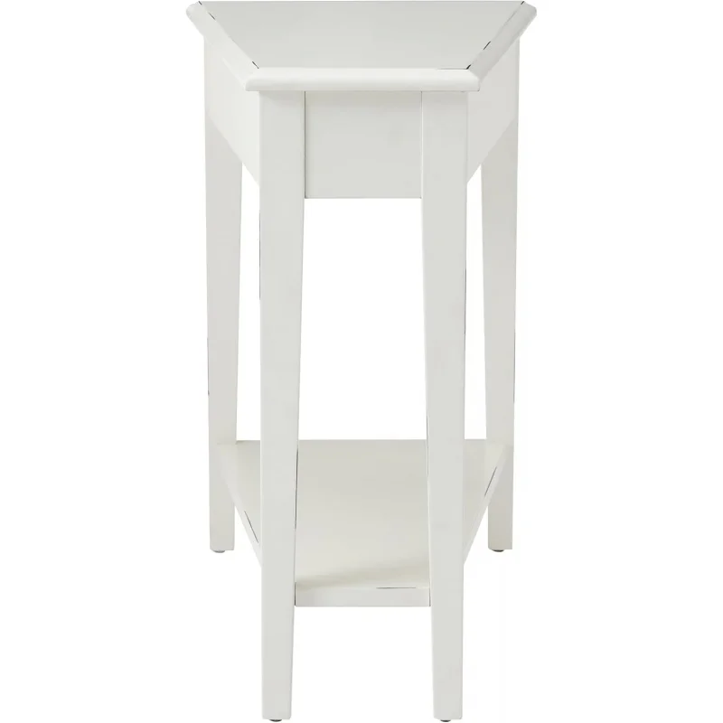 (UUX) Home Haven Ridge cuña final, mesa auxiliar cónica, blanco granja, 214395 UQ