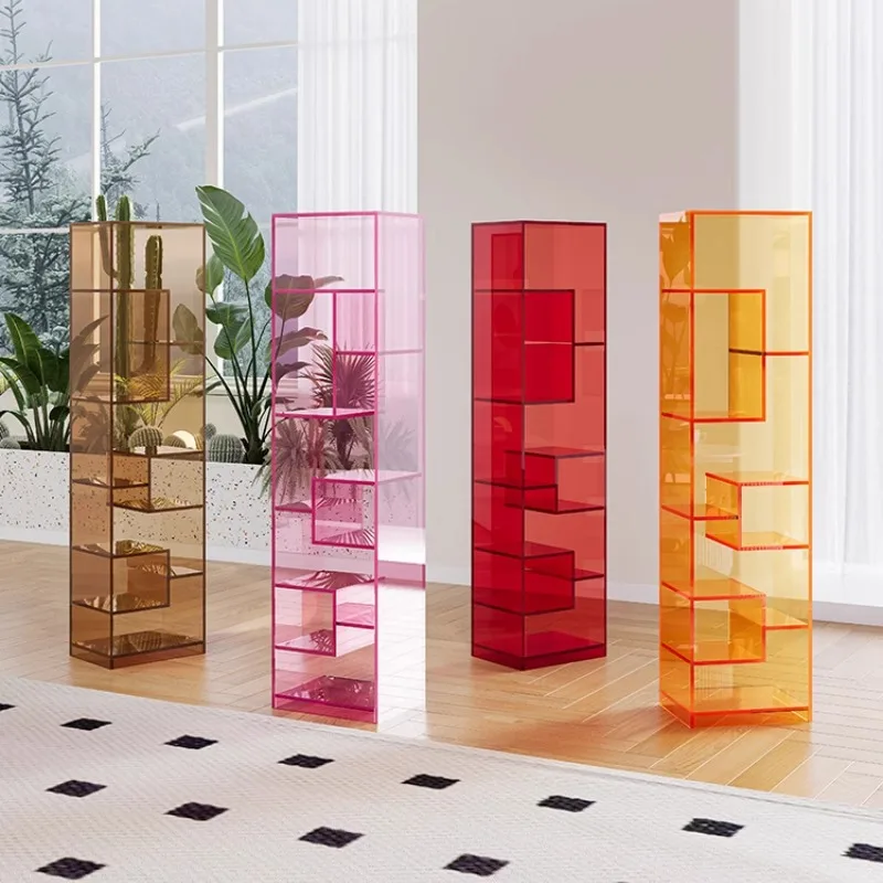 Customizable Modern Luxury Acrylic Floor-Standing Shelves Counter Shopping Mall Retail Store Showcase Display Cabinet Design