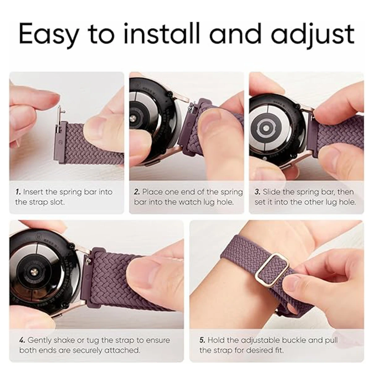 18/20/22mm Quick Release Strap Universal Braided Loop for Samung/Huawei/Garmin Smart Watch For Woman Man Bracelets Wristband