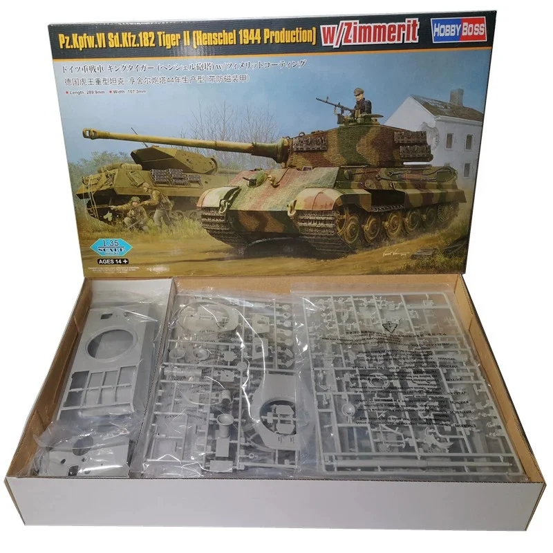 عازف البوق 1/35 Tiger II Tank (Henschel 1944 Production) مع نموذج ألغاز تجميع بلاستيكي زيمريت