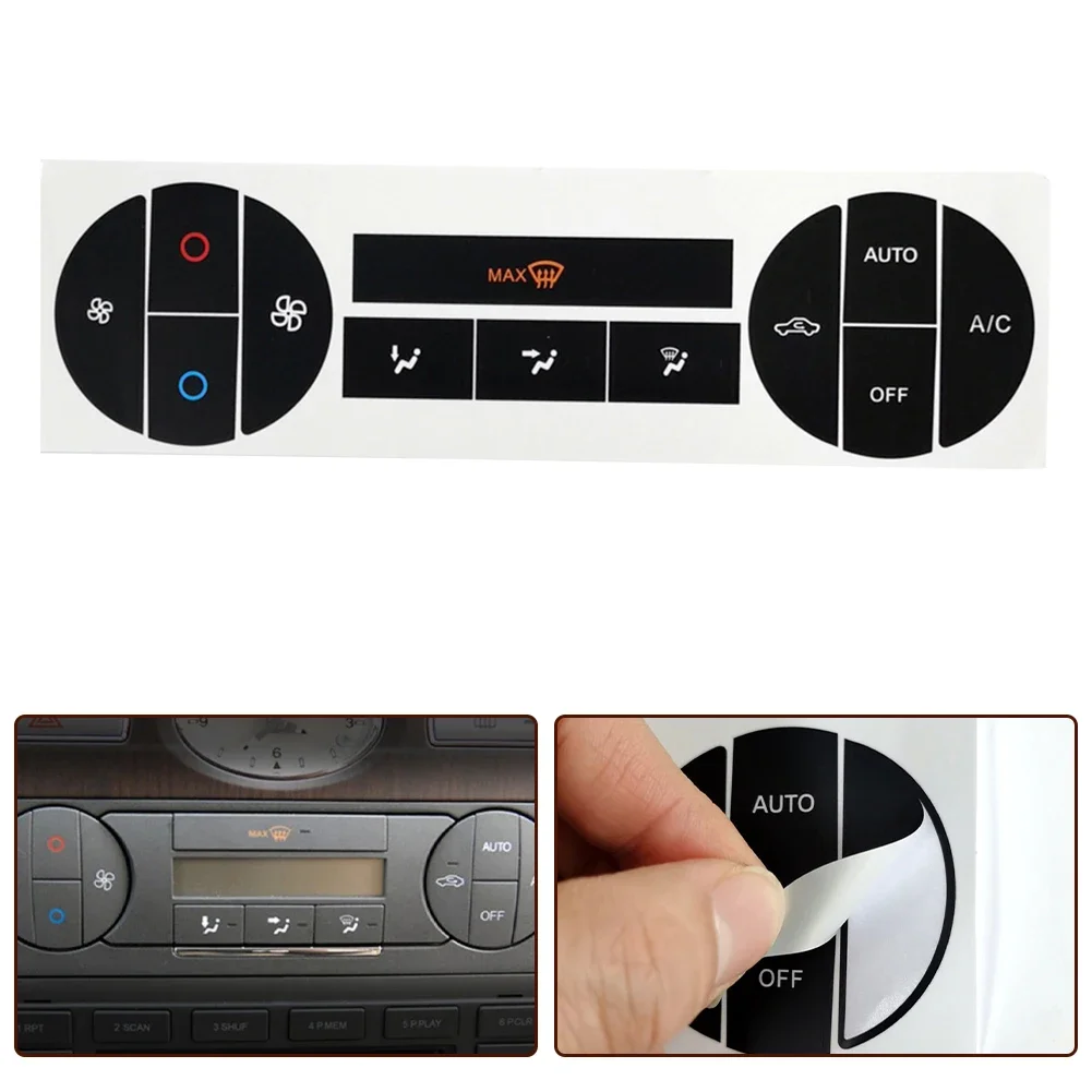 Button Repair Stickers Set For Ford For Mondeo For Climate Control 2004 2008 PVC Decal Kit To Improve Button Visibility