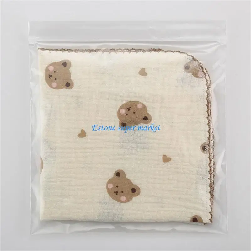 

090b Cartoon Print Baby Muslin Square Face Lockel Latchel Burp Clate Product