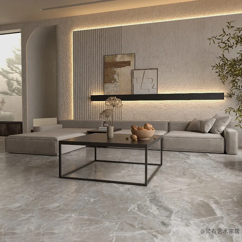 Minimal wrought iron small coffee table Nordic living room apartment light luxury creative side modern high-end square