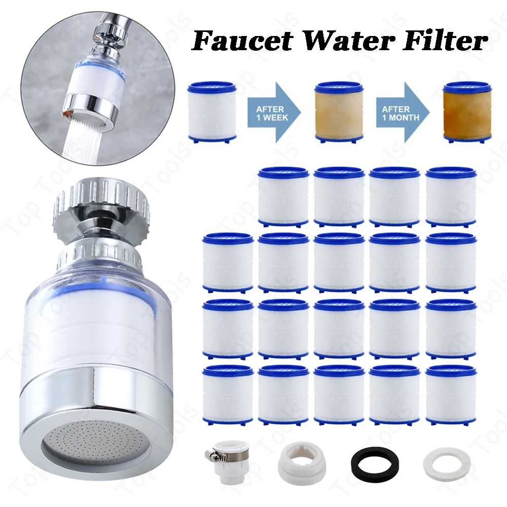 샤워 수도꼭지 필터 요소 정수기 필터, PP 면 여과, 주방 욕실용 염소 중금속 제거 