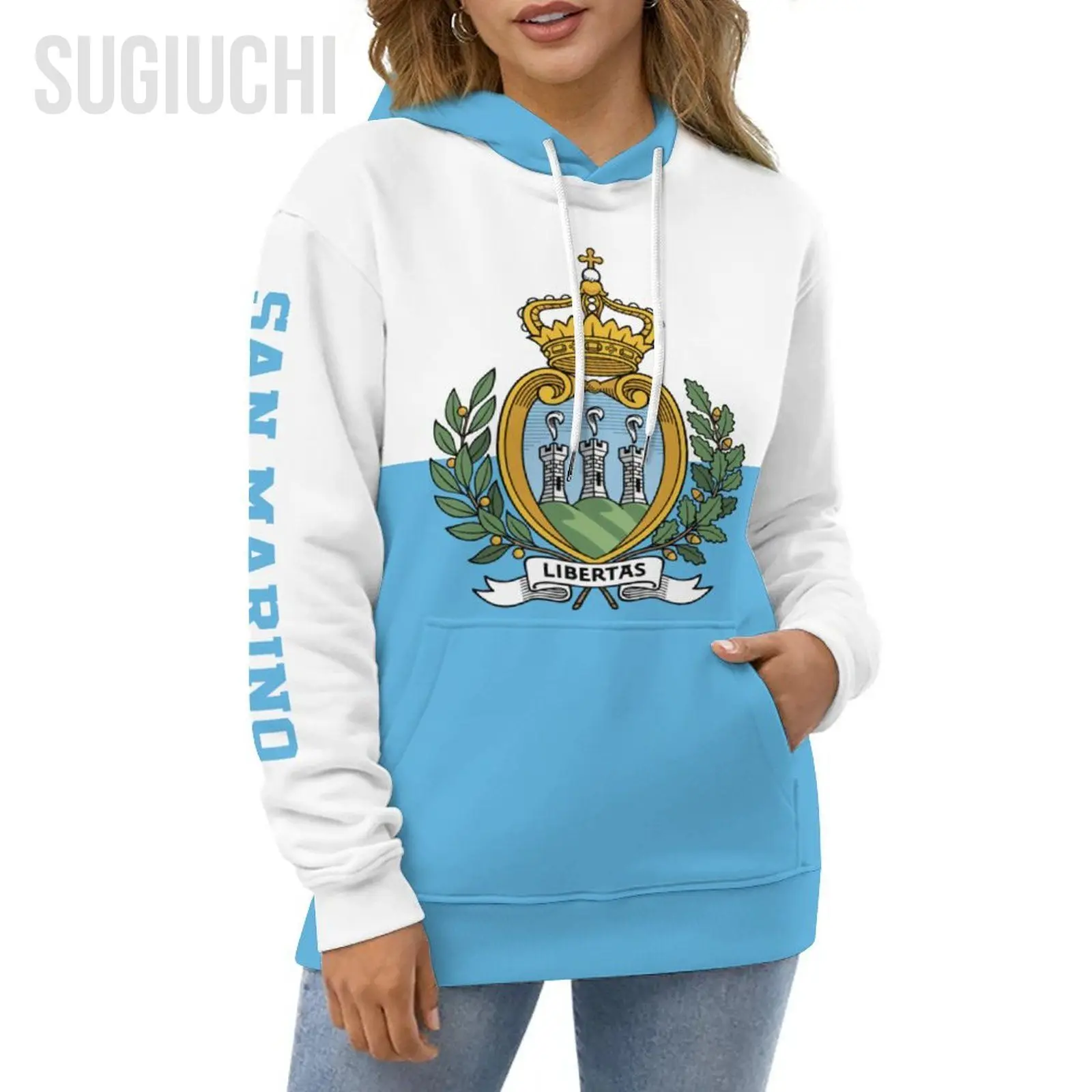 Unisex 3D Hoodie San Marino Flag Men Women Polyester Harajuku Sweatshirt Pullover Hoodies Casual Cool