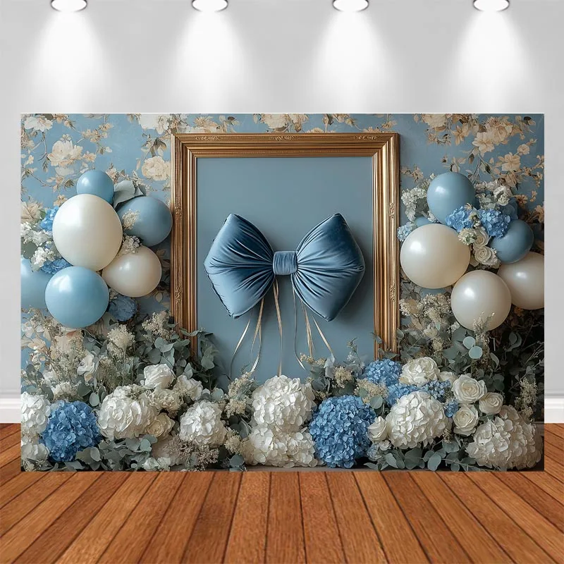 LS Photography Backdrop Colorful Balloon Bow Arch Decoration Baby Shower Cake Smash Kids Party Backgrounds For Photographs