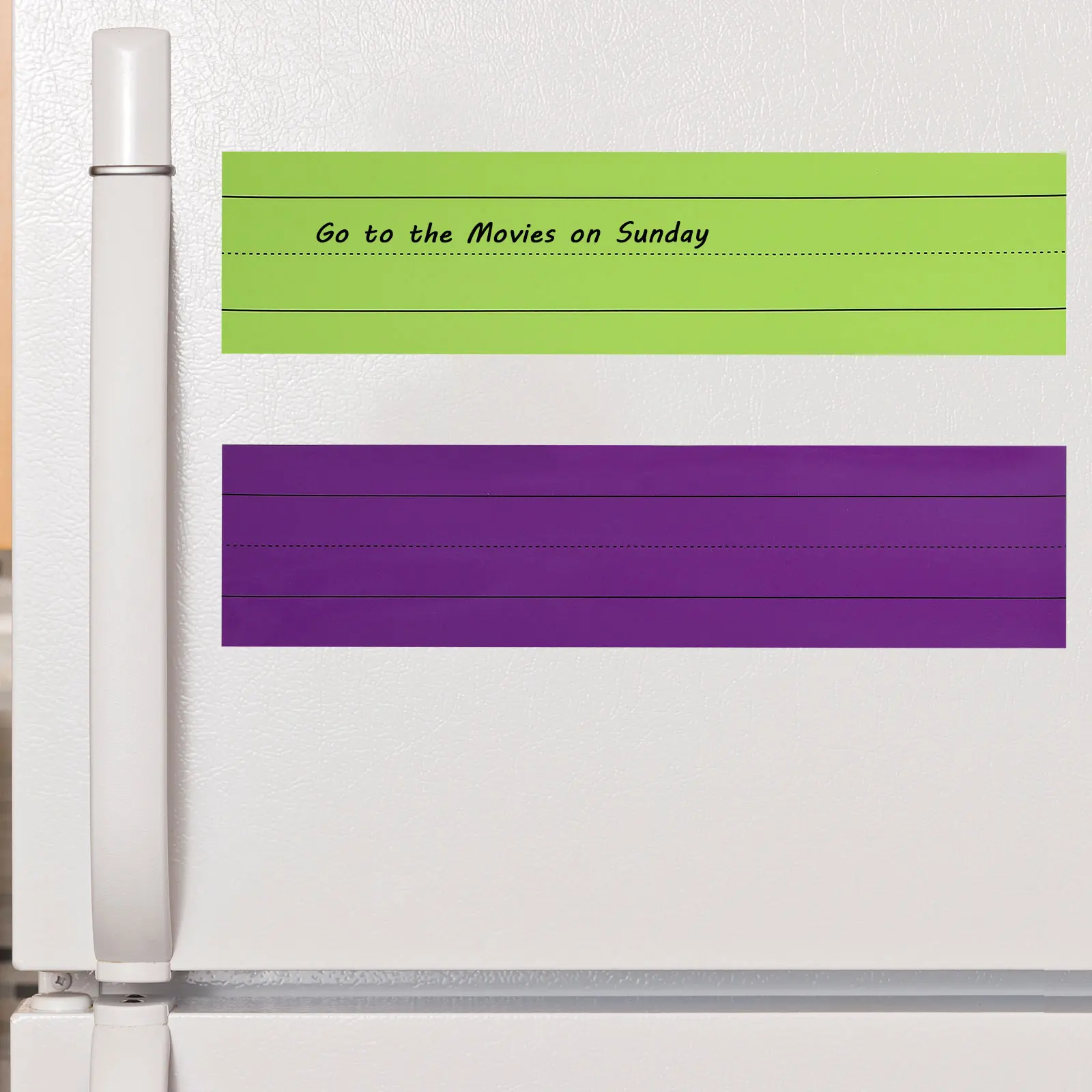 

4pcs Magnetic Dry Erase Strips Reusable Colorful Sentence Learning Notes Fridge Writing Board Classroom Management Teacher