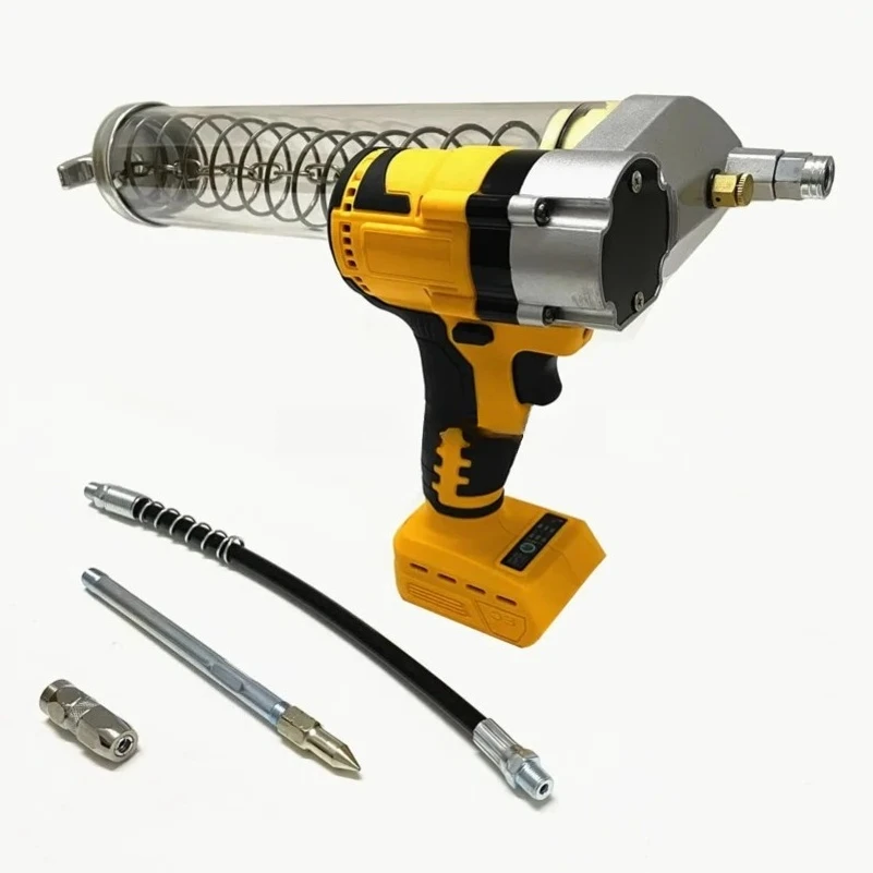 Brushless Electric Grease Gun for DeWALT 20V Battery 10000PSI High-Pressure Automatic Oil Injector for Excavators Power Tools