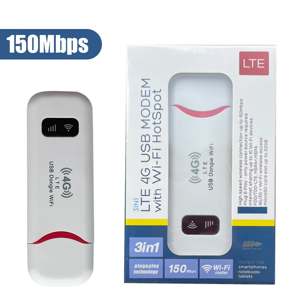 

4g wifi роутер 4G LTE Wi-Fi-маршрутизатор 150 Мбит/с Портативный Wi-Fi USB-маршрутизатор Слот для SIM-карты Мобильный Wi-Fi-маршрутизатор 4G-карты для домашнего офиса