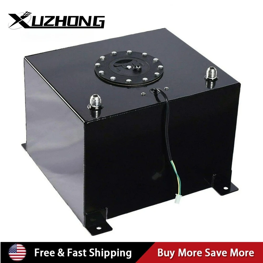 

8 GALLON 30L STREET DRIFT FUEL CELL GAS TANK W/ SENDER LEVEL BLACK ALUMINUM