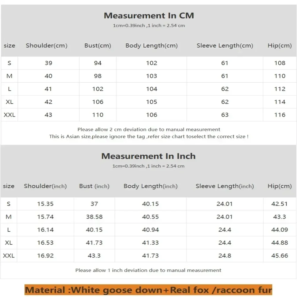 Weiße Gänsedaunenjacke, Parka, dick, warm, locker, wasserdicht, Mantel, natürliche Pelzjacke, Damen, 2024, Winter, echte Fuchspelzkragenjacke