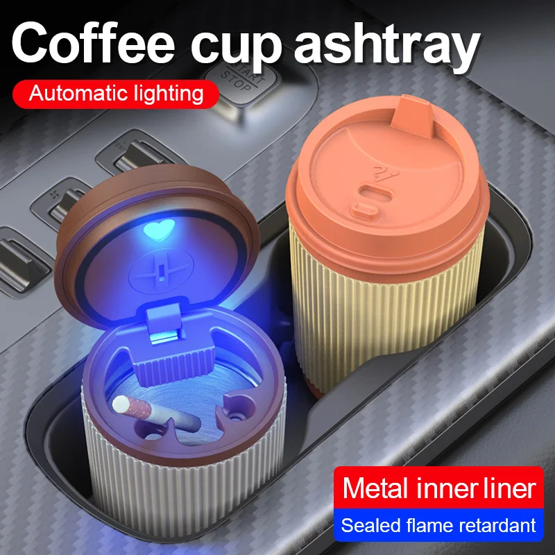 New Multiuse Creative Coffee Cup Car Ashtray Detachable Stainless Steel Ashtray for Car Home Truck