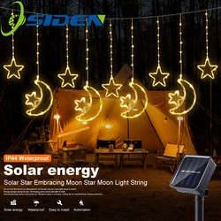 3M Solar Star Moon Light String 120LED Outdoor Lighting String Lights 8 Modes for Ramadan Wedding Party Home Decoration