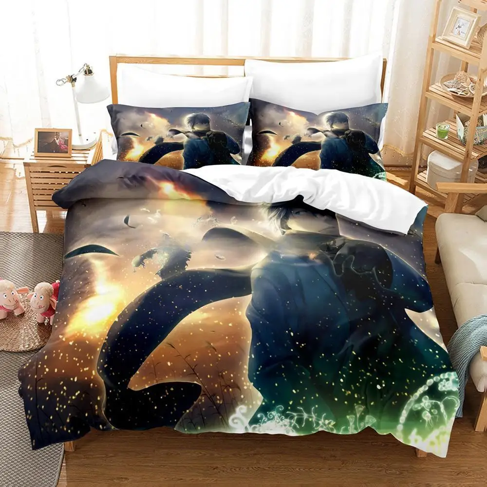 Mushishi Bedding Set Single Twin Full Queen King Size Bed Set Adult Kid Bedroom Duvet cover Sets 3D Print Anime Bed Sheet Set