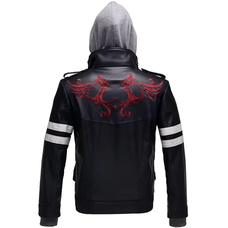 Game Prototype Cosplay Costumes Alex Mercer Faux Leather Jacket Black PU Embroidery Coat For Men