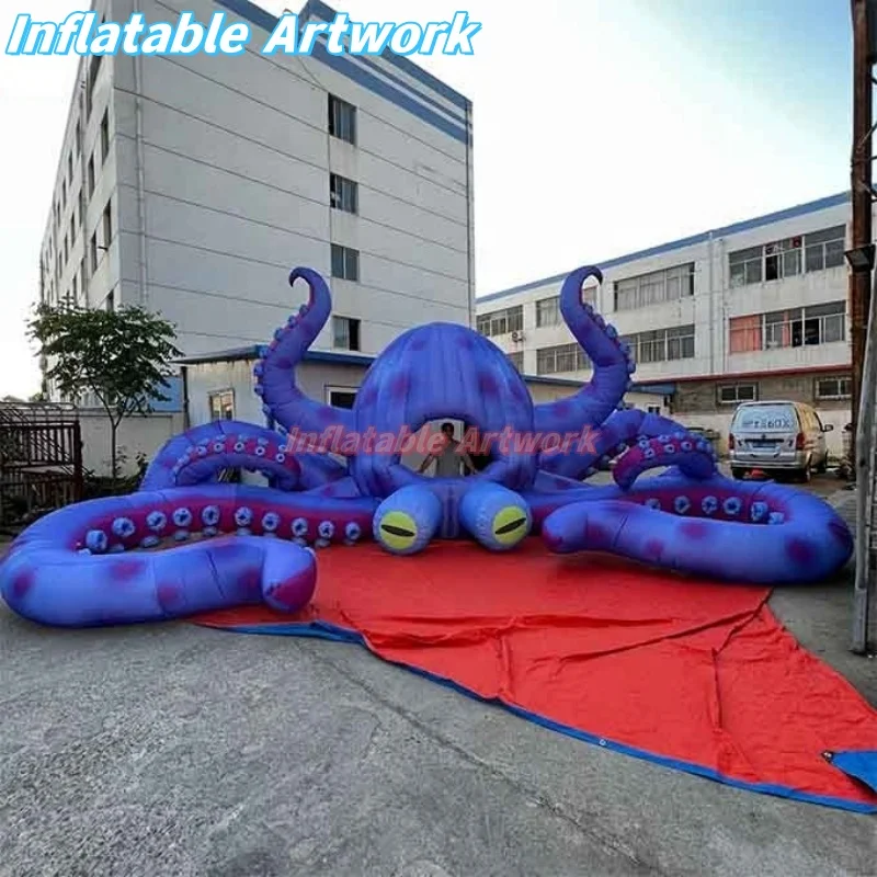 Custom Built Stage Decorative Giant Inflatable Octopus Booth for DJ Music Carnival Toys