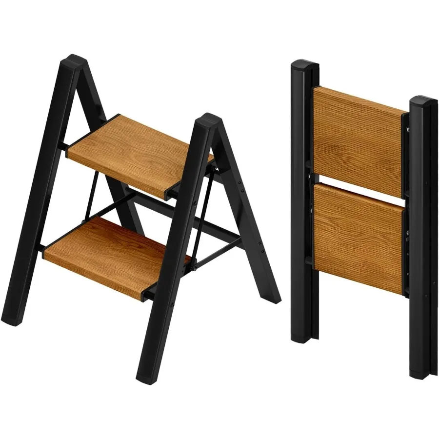 

2-Step Aluminum Ladder Lightweight Folding Step Stool with Extra-Wide Anti-Slip Steps 330 lbs Capacity