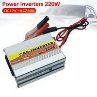 Inversor de corriente sinusoidal pura de CA, convertidor de potencia de 12v a 220v y 220w, 50Hz, accesorios solares para coche con salida y enchufe USB LED