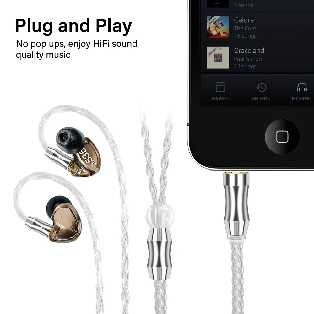 16 كور عالية النقاء خالية من الأكسجين النحاس الفضة مطلي كابل التوازن 3.55 مللي متر إلى MMCX 3.55 مللي متر إلى TE80 80S سماعة كابل #2